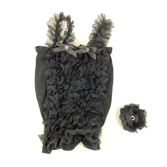 Baby black ruffle pullover dress for photo shoot dress up glamour shots picture - Picture 4 of 11